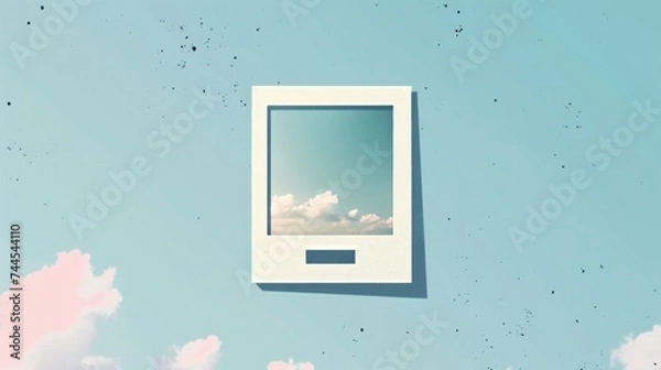 Fototapeta illustration depicting an elegantly designed photo frame or a classic Polaroid-style photo