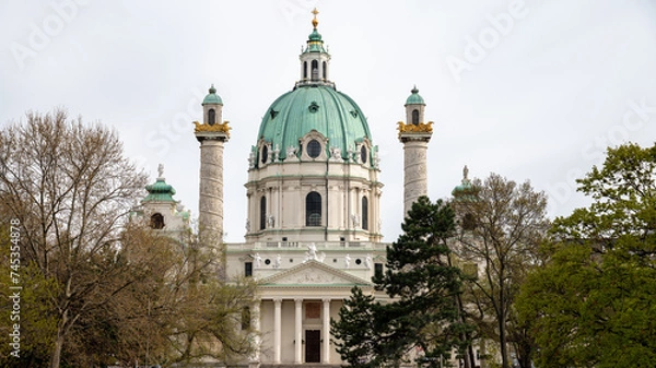 Fototapeta Rektoratskirche St. Karl Borromäus or Karlskirche Vienna Austria