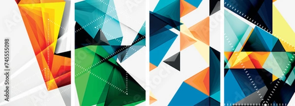 Fototapeta Triangle blend geometric concept poster designs for wallpaper, business card, cover, poster, banner, brochure, header, website