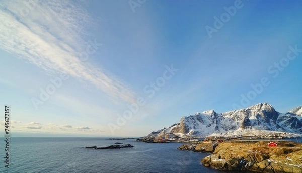 Fototapeta Beautiful coast during winter season. 