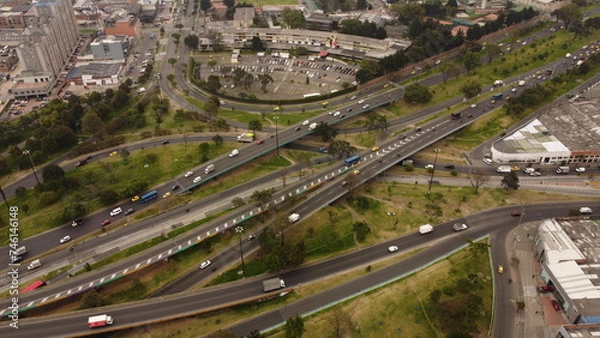 Fototapeta 
aerial images of Bogota with its traffic and green streets