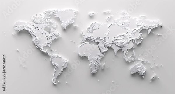 Fototapeta 3D world map illustration	