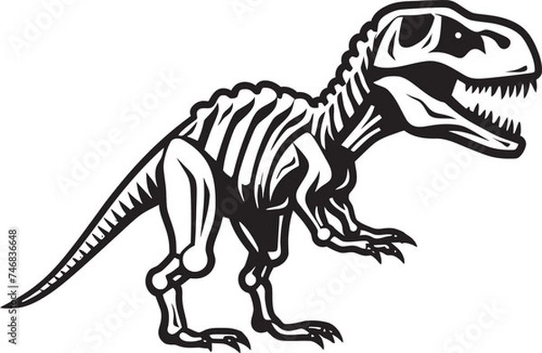 Fototapeta Dino Dominion Iconic Design of T Rex Skeleton Jurassic Icon Tyrannosaurus Skeleton Vector Logo