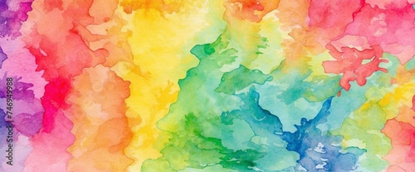 Fototapeta watercolor abstract background shows alluring and enchanting rainbow colors