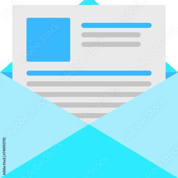 Fototapeta Mail or envelope icon in flat style.