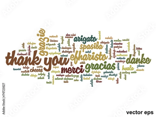 Fototapeta Conceptual thank you word cloud