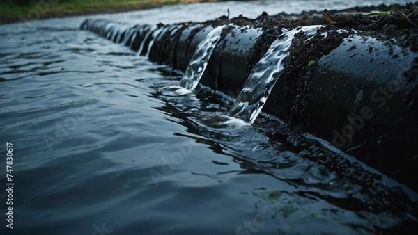 Fototapeta water flowing from a fountain