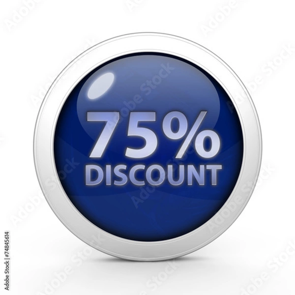 Fototapeta Discount 75 circular icon on white background