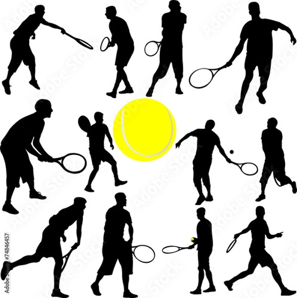 Obraz tennis players collection - vector