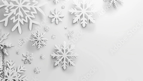 Fototapeta modern holiday season background with snowflakes Generative AI