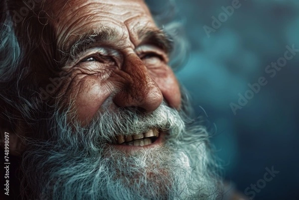 Fototapeta Smiling Old Man With White Beard