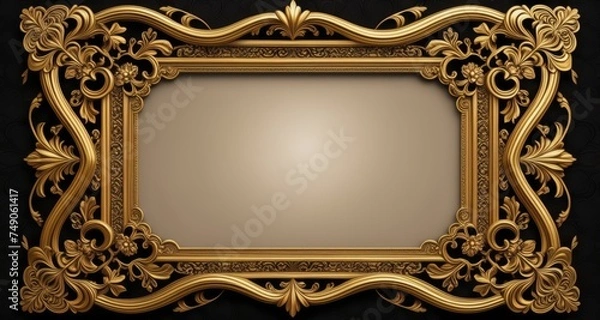 Fototapeta  Elegant gold frame, perfect for a portrait or advertisement