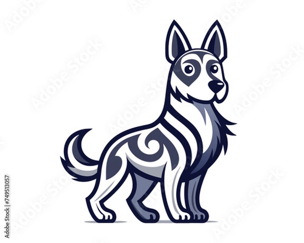 Fototapeta Pet dog icon symbol template for graphic and web design collection logo vector illustration