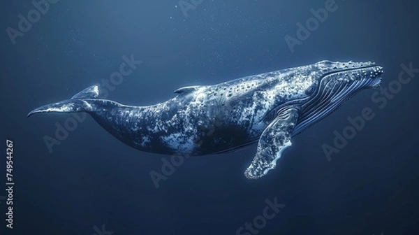 Fototapeta Graceful Giants: Full-Body Portrait of a Whale