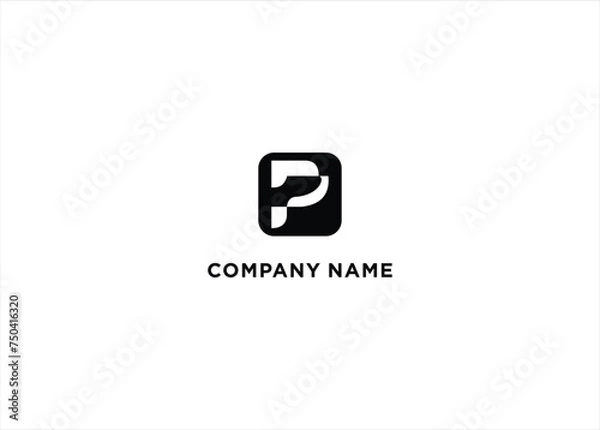 Fototapeta Initial Letter P Dog Logo Icon Stock Vector