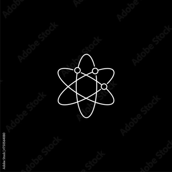 Fototapeta Atomic icon simple sign. Atomic icon isolated on black background