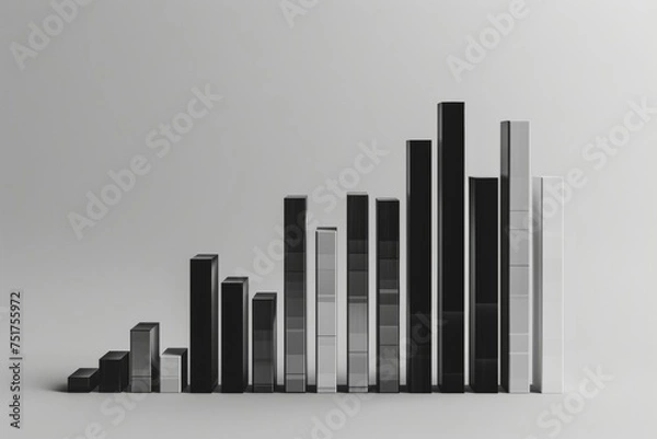 Fototapeta Graph or diagram up and down. Graph rise and fall business. Vector illustration.