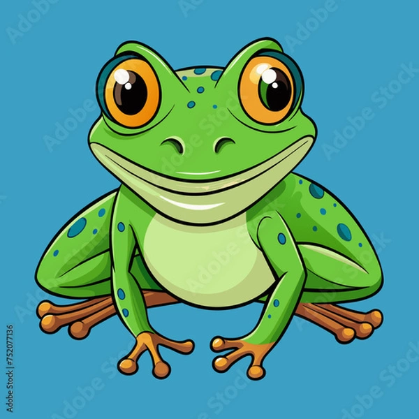 Fototapeta Frog Toad polliwog animal froggy frogling pet vector illustration draw cartoon pretty cute