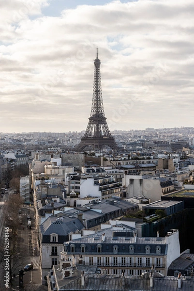 Obraz The Eiffel Tower in landscape of Paris, France