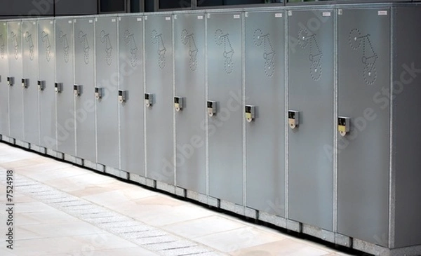 Fototapeta bike lockers in a city centre