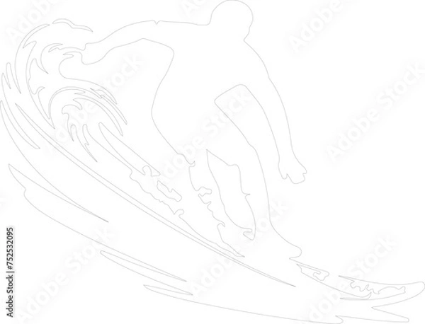 Fototapeta surfing outline