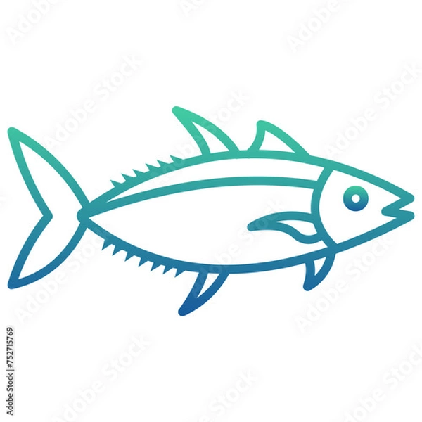 Obraz Tuna Fish Gradient Linear Style