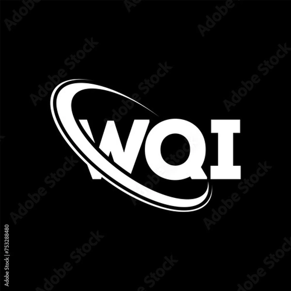 Fototapeta WQI logo. WQI letter. WQI letter logo design. Initials WQI logo linked with circle and uppercase monogram logo. WQI typography for technology, business and real estate brand.