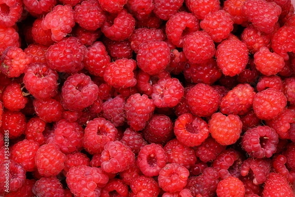 Fototapeta Raspberries are ripe red and sweet.