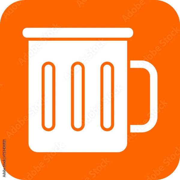 Fototapeta Metal Mug Icon Style