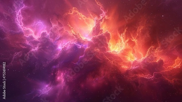 Fototapeta A dreamy star nebula background, ideal for otherworldly designs, magical posters, or as a captivating backdrop for websites and social media.