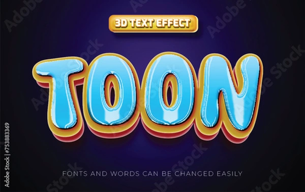 Fototapeta Toon comic 3d editable text effect style