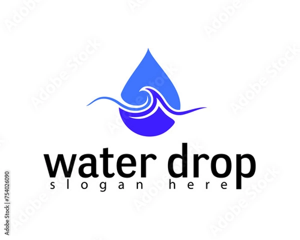 Fototapeta creative water drop wave logo design template