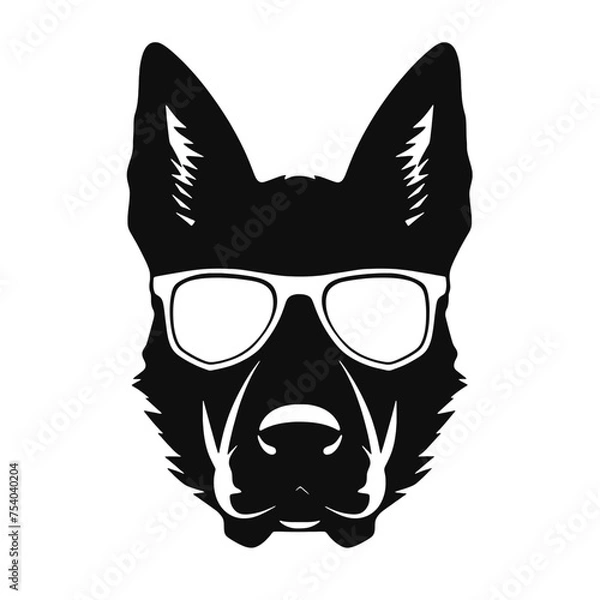 Fototapeta German Shepherd Dog Puppy Portrait Instant Download includes Cricut, Cameo German Shepherd Silhouette