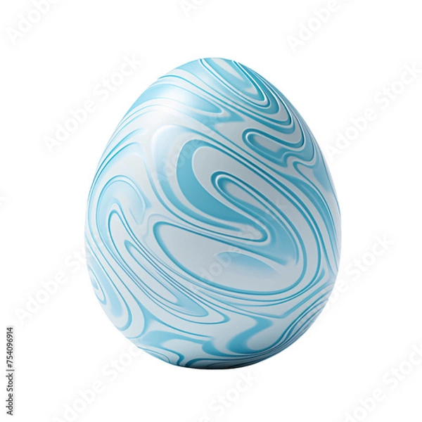 Fototapeta Blue easter egg isolated in white background