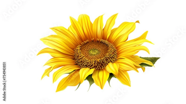 Fototapeta A yellow sunflower is the main focus of the image