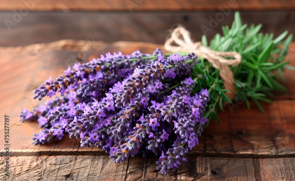 Fototapeta Dried lavender as an additive to herbal tea, lavender flowers - beauty and health, a place to copy.