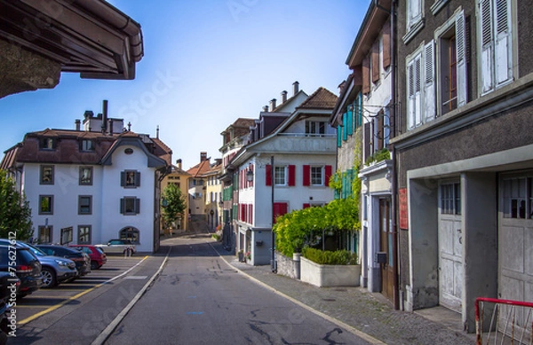 Fototapeta Old city of Montreux  , Switzerland