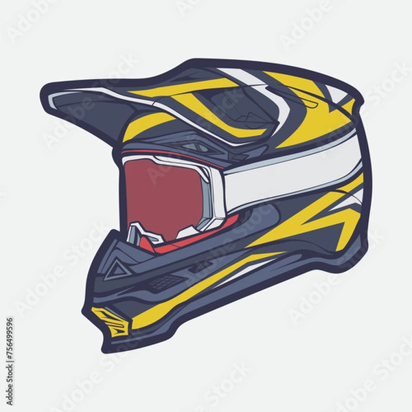 Fototapeta Helmet Motorcycle Cartoon Vector Icon, Cartoon Vector Icon Concept Flat Design. Draw Cartoon Vector Icon Illustration Helmet Motorcycle In Flat Style. Icon Cartoon Vector Helmet Motorcycle Side View