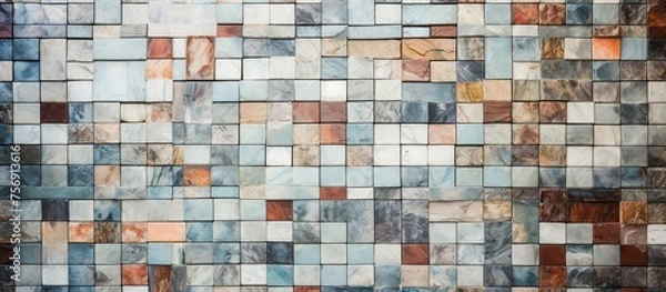 Fototapeta Mosaic tile wall texture.