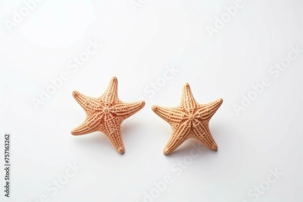 Fototapeta two starfish on a white background