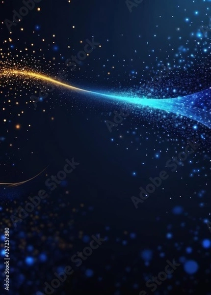 Fototapeta Dark blue and glow particle abstract background