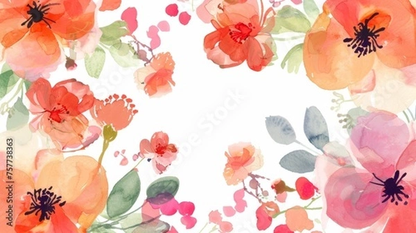 Obraz Watercolor painted modern flowers.