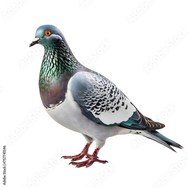 Fototapeta Close up of Full Body of Pigeon Isolated on Transparent Background