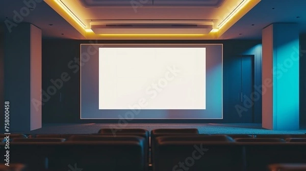 Fototapeta Projector Screen - Empty White Board Presentation