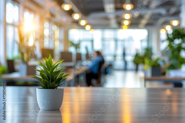 Fototapeta Blurred Business Office Scene with Casual Attire and Bokeh Background: A Creative Snapshot of Corporate Life