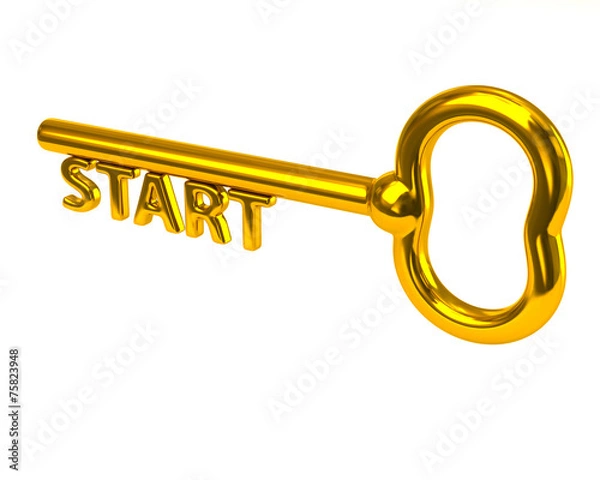 Fototapeta Gold start key