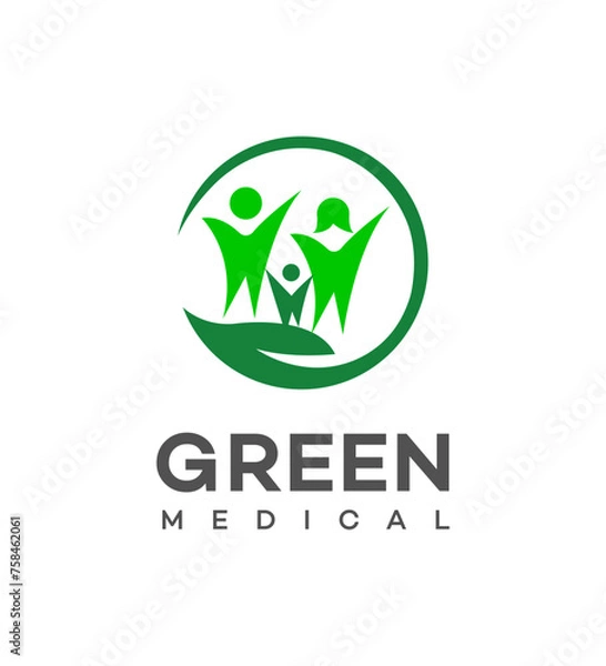 Fototapeta Green medical logo Icon Brand Identity Sign Symbol Template 