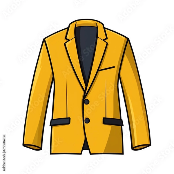 Obraz Yellow suit icon isolated on transparent background, clipping path, png, 