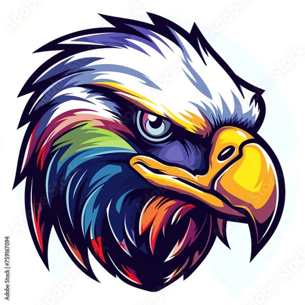 Fototapeta Logo cartoon eagle gamer vector graphic сreated with Generative Ai