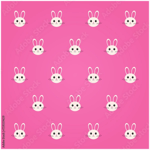 Fototapeta Vector Easter Rabbit Bunny Seamless Pattern